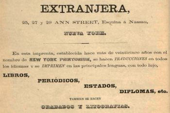 Publicidad de la imprenta El Polígloto